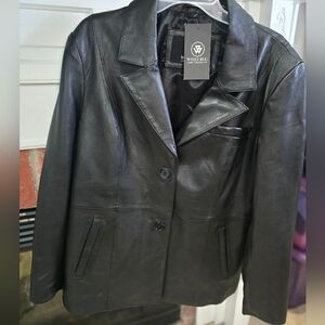 Womens Whet Blu Dahlia Classic Leather Blazer New XXL